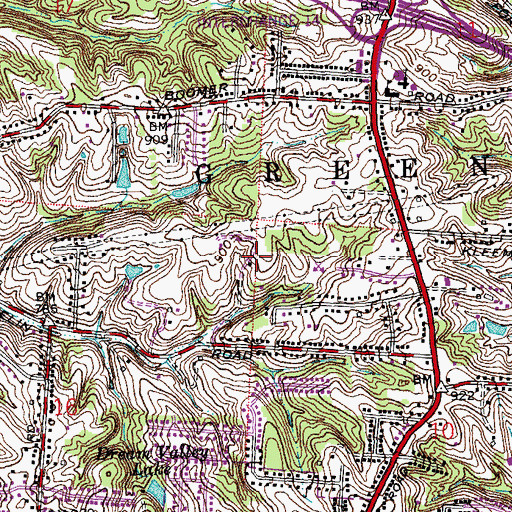 Topographic Map of Monfort Heights South Census Designated Place (historical), OH