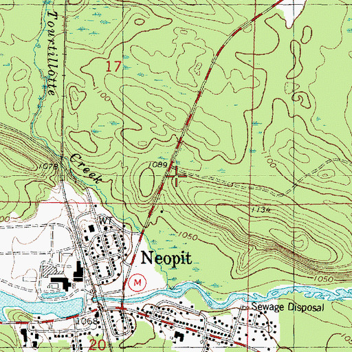 Topographic Map of Neopit Census Designated Place, WI