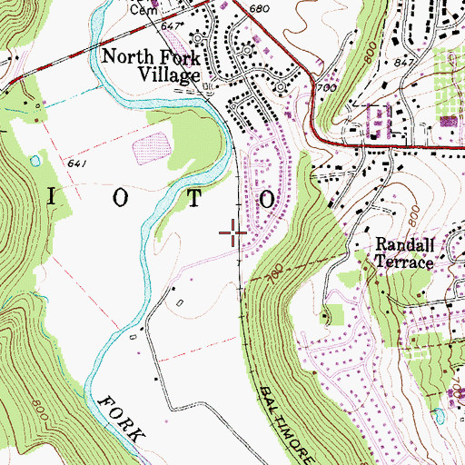 Topographic Map of North Fork Village Census Designated Place, OH