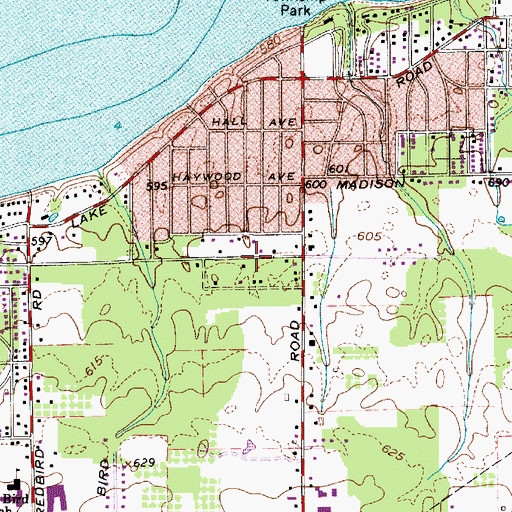 Topographic Map of North Madison Census Designated Place, OH