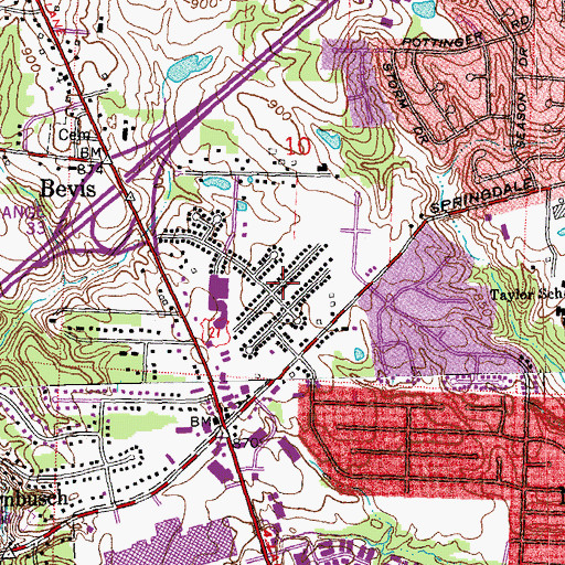 Topographic Map of Northgate Census Designated Place, OH