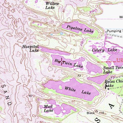 Topographic Map of Big Twin Lake, CA