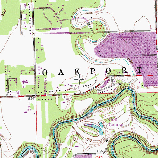 Topographic Map of Oakport Census Designated Place, MN