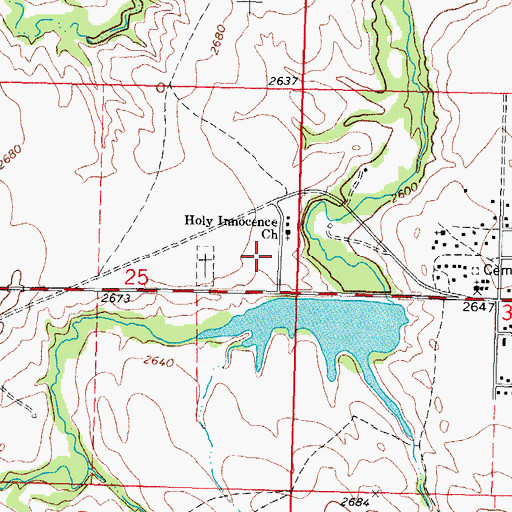 Topographic Map of Parmelee Census Designated Place, SD