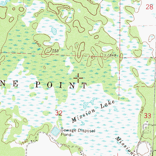 Topographic Map of Pine Point Census Designated Place, MN