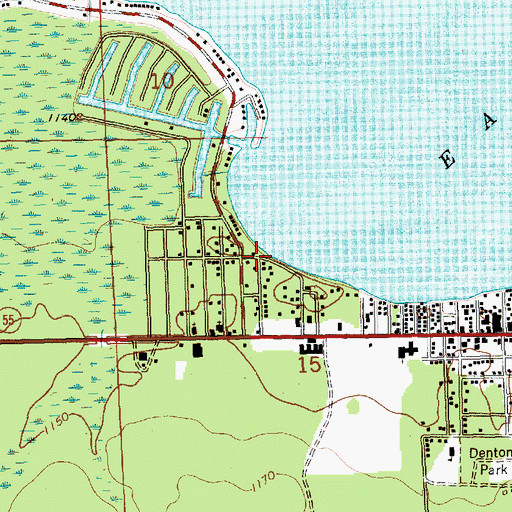 Topographic Map of Prudenville Census Designated Place, MI
