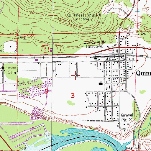 Topographic Map of Quinnesec Census Designated Place, MI