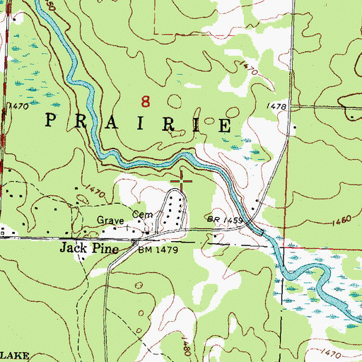 Topographic Map of Rice Lake Census Designated Place, MN