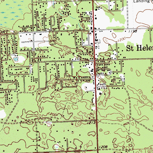 Topographic Map of Saint Helen Census Designated Place, MI
