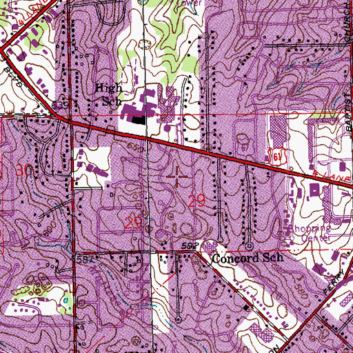 Topographic Map of Sappington Census Designated Place, MO