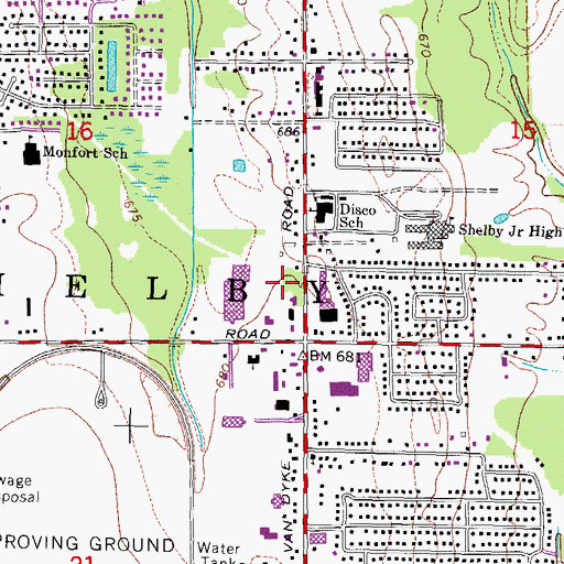 Topographic Map of Shelby Census Designated Place, MI