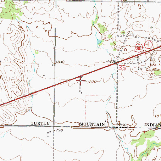 Topographic Map of Shell Valley Census Designated Place, ND
