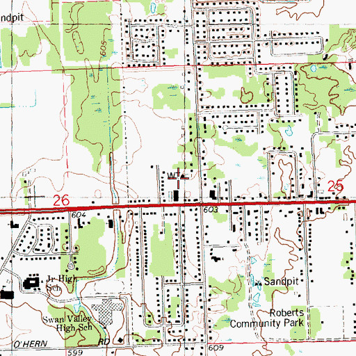 Topographic Map of Shields Census Designated Place, MI
