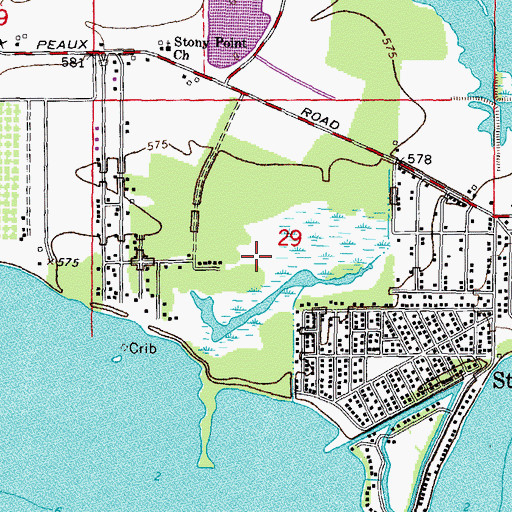 Topographic Map of Stony Point Census Designated Place, MI