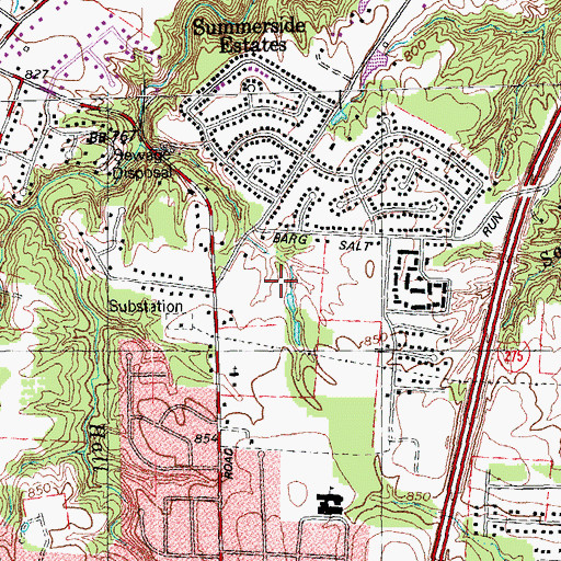 Topographic Map of Summerside Census Designated Place, OH