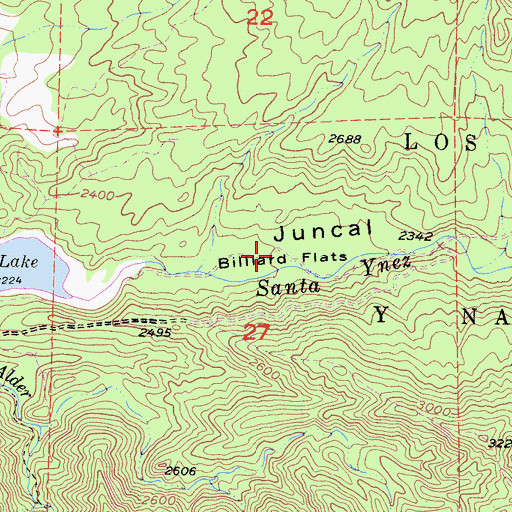 Topographic Map of Billiard Flats, CA