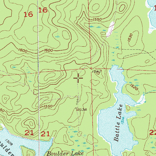 Topographic Map of Unorganized Territory of Crab Lake (historical), MN