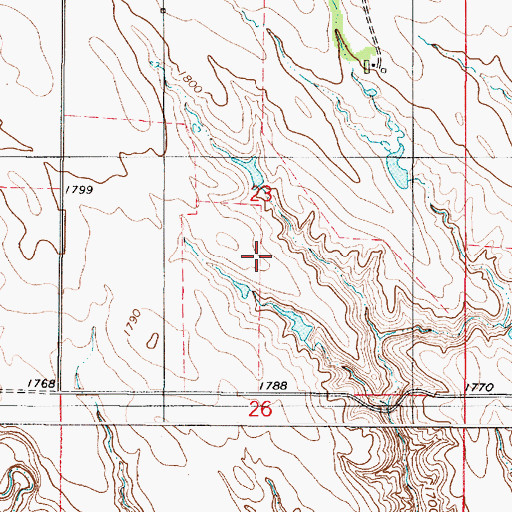 Topographic Map of Unorganized Territory of East Lyman, SD