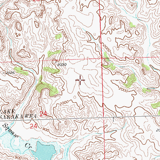 Topographic Map of Unorganized Territory of Fort Berthold, ND
