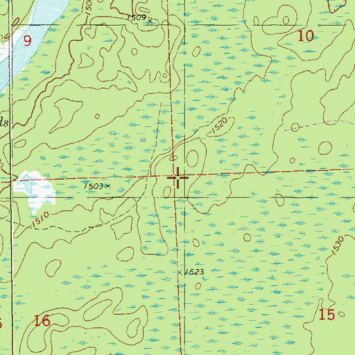 Topographic Map of Unorganized Territory of Hush Lake (historical), MN