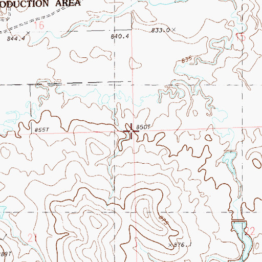 Topographic Map of Unorganized Territory of Jones, SD
