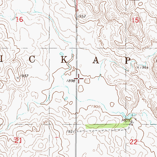 Topographic Map of Unorganized Territory of Kickapoo, ND