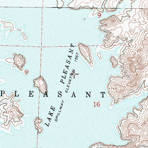 Topographic Map of Lake Pleasant (historical), AZ