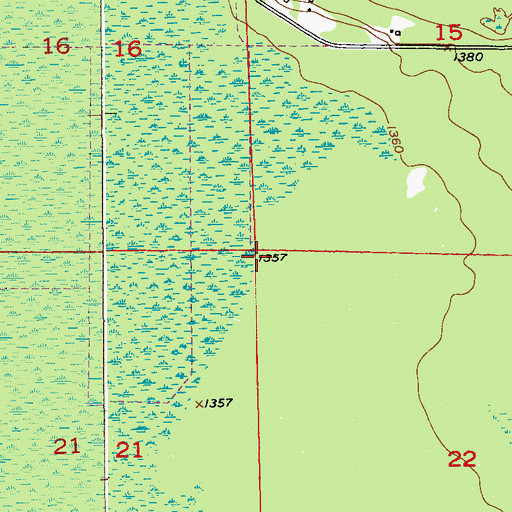 Topographic Map of Unorganized Territory of Mud Hen Lake (historical), MN