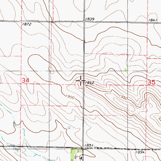 Topographic Map of Unorganized Territory of West Lyman, SD