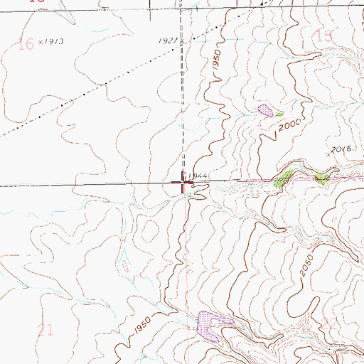 Topographic Map of Unorganized Territory of Pherrin (historical), ND