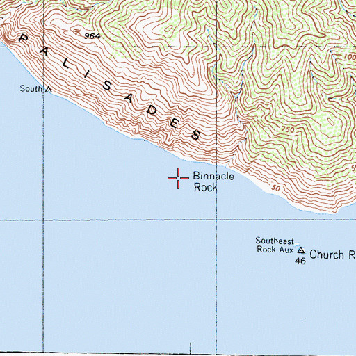 Topographic Map of Binnacle Rock, CA