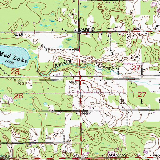 Topographic Map of Arnold Census Designated Place (historical), MN