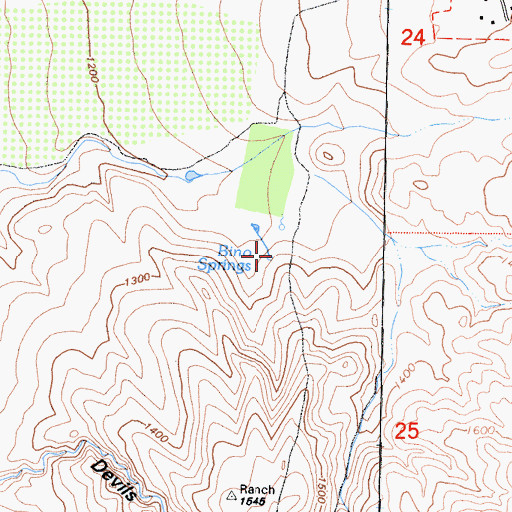 Topographic Map of Bino Springs, CA