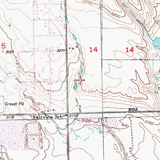 Topographic Map of Ashland Heights Census Designated Place, SD