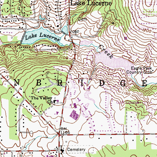 Topographic Map of Bainbridge Census Designated Place, OH