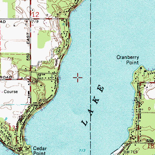 Topographic Map of Bass Lake Census Designated Place, IN