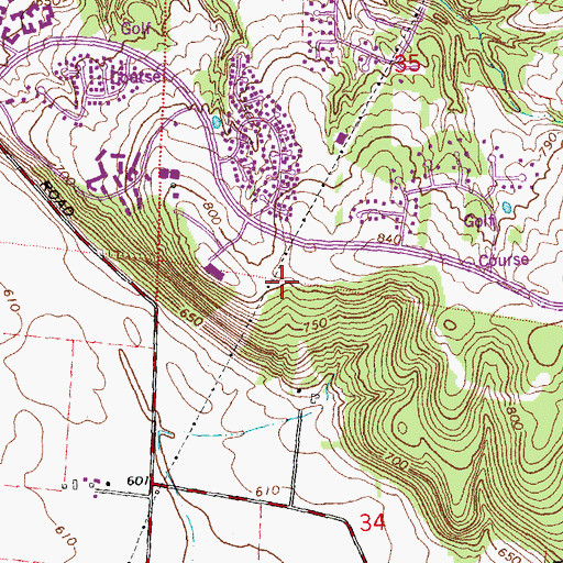 Topographic Map of Beckett Ridge Census Designated Place, OH