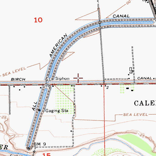 Topographic Map of Birch Canal, CA