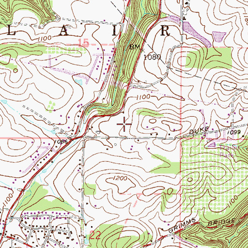 Topographic Map of Calcutta Census Designated Place, OH