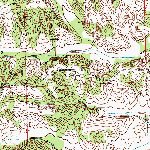 Topographic Map of Unorganized Territory of Camp Atterbury, IN