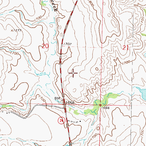 Topographic Map of Cannon Ball Census Designated Place, ND