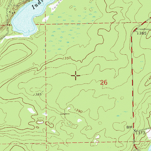 Topographic Map of Chief Lake Census Designated Place, WI