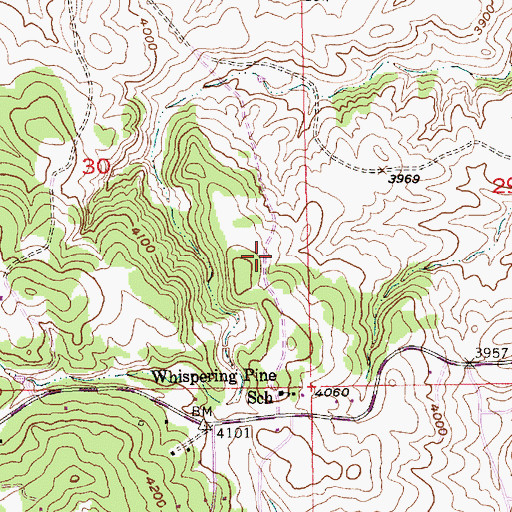 Topographic Map of Colonial Pine Hills Census Designated Place, SD