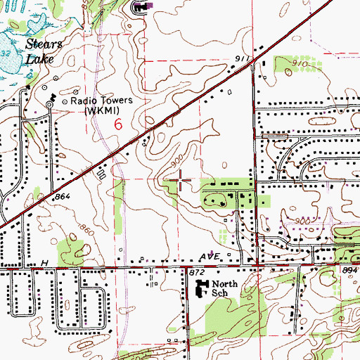 Topographic Map of Comstock Northwest Census Designated Place, MI