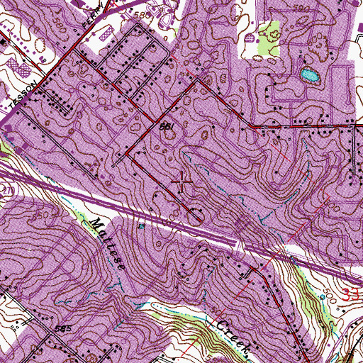 Topographic Map of Concord Census Designated Place, MO