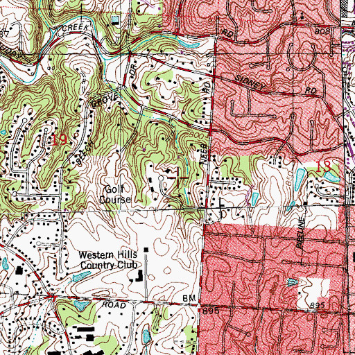 Topographic Map of Covedale Census Designated Place, OH