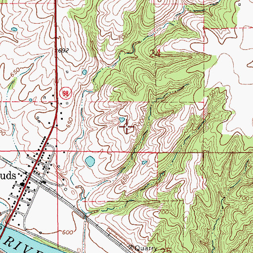Topographic Map of Douds Census Designated Place, IA