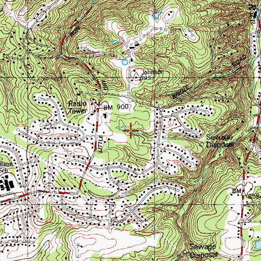 Topographic Map of Dry Run Census Designated Place, OH