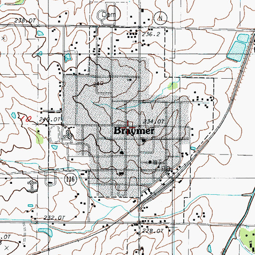Topographic Map of City of Braymer, MO