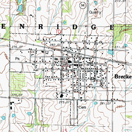 Topographic Map of City of Breckenridge, MO